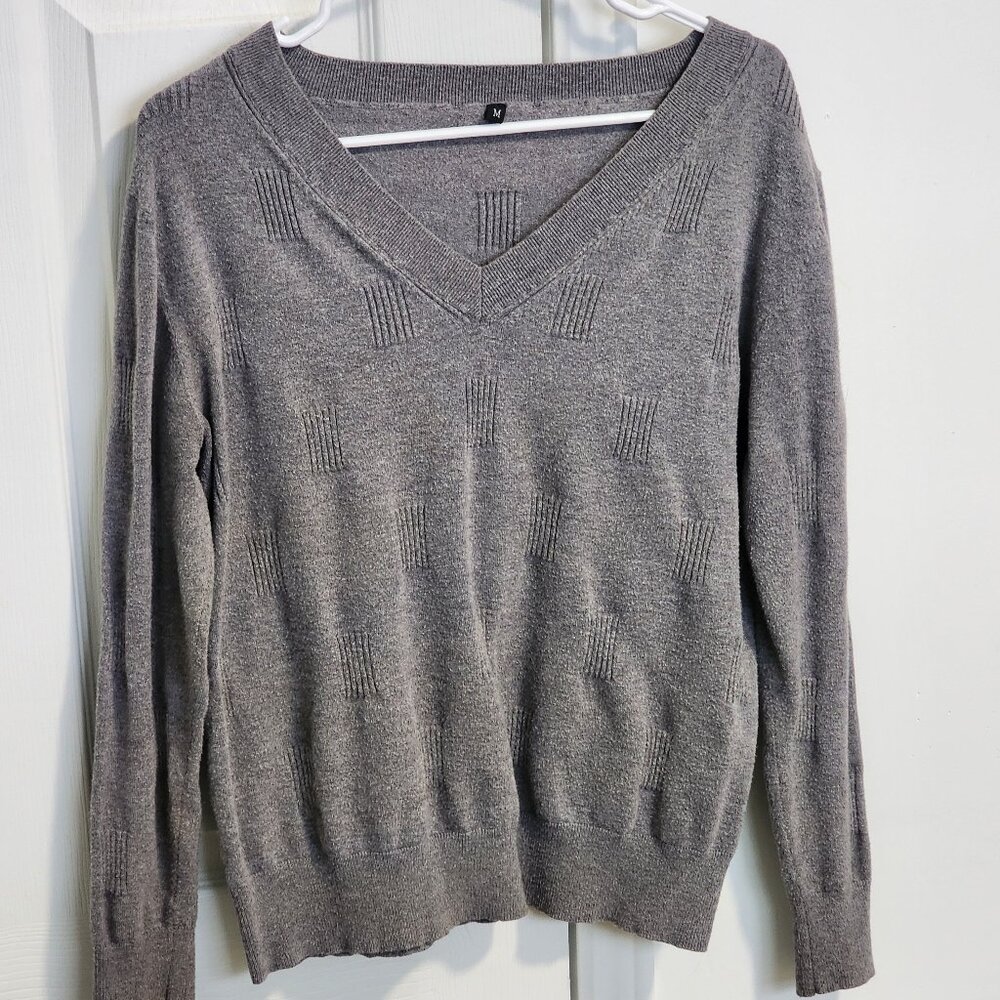 Grey V-Neck Sweater
